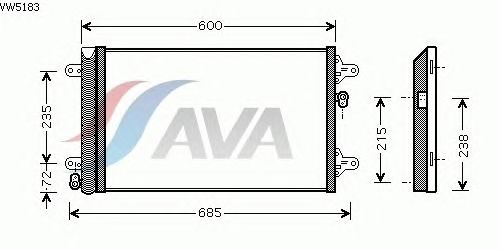 Радиатор кондиционера AVA QUALITY COOLING VW5183