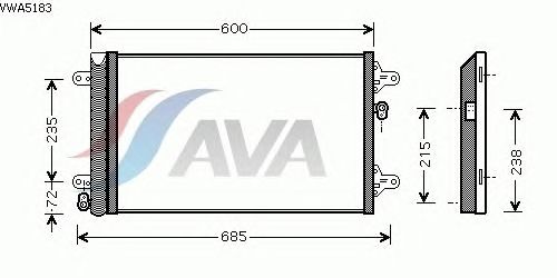 Радиатор кондиционера AVA QUALITY COOLING VWA5183