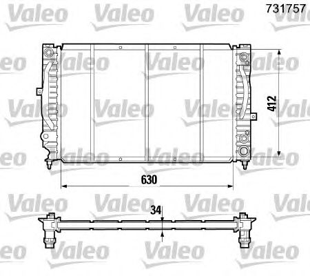 Радиатор, охлаждение двигателя VALEO 731757