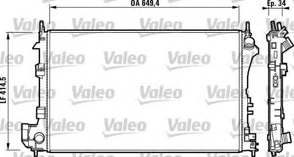 Радиатор, охлаждение двигателя VALEO 732877