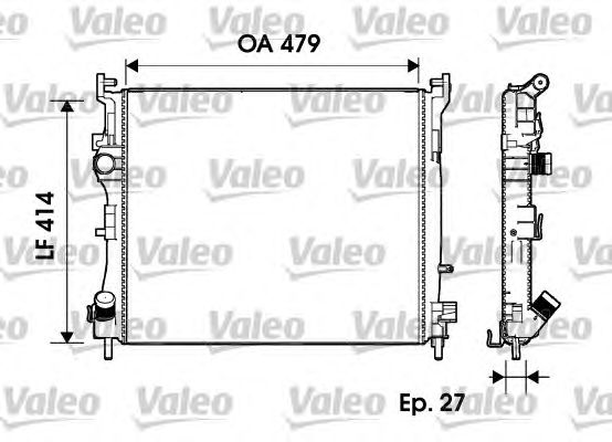 Радиатор, охлаждение двигателя VALEO 732960