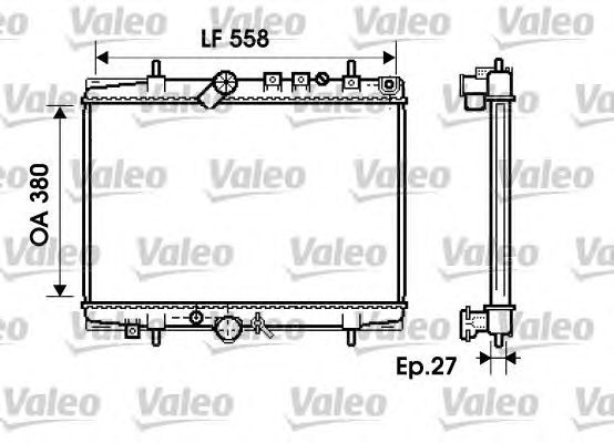Радиатор, охлаждение двигателя VALEO 734282