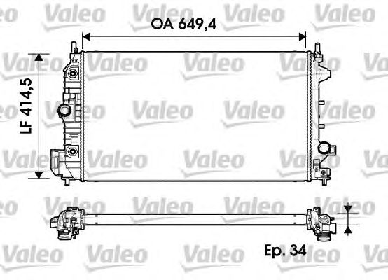 Радиатор, охлаждение двигателя VALEO 734345