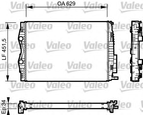 Радиатор, охлаждение двигателя VALEO 734438
