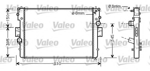 Радиатор, охлаждение двигателя VALEO 734448