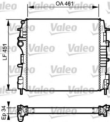 Радиатор, охлаждение двигателя VALEO 734922