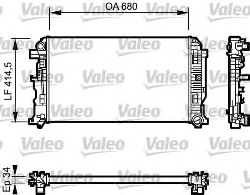 Радиатор, охлаждение двигателя VALEO 734928