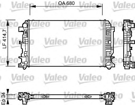 Радиатор, охлаждение двигателя VALEO 735084
