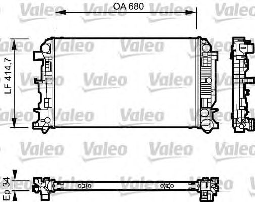 Радиатор, охлаждение двигателя VALEO 735089