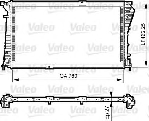 Радиатор, охлаждение двигателя VALEO 734931