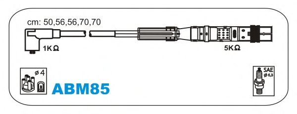 Комплект високовольтних проводів JANMOR ABM85