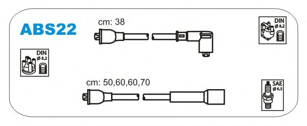 Комплект высоковольтных проводов JANMOR ABS22