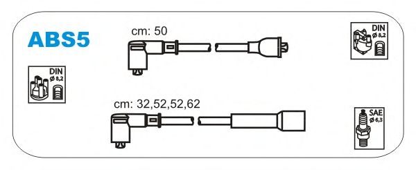 Комплект высоковольтных проводов JANMOR ABS5