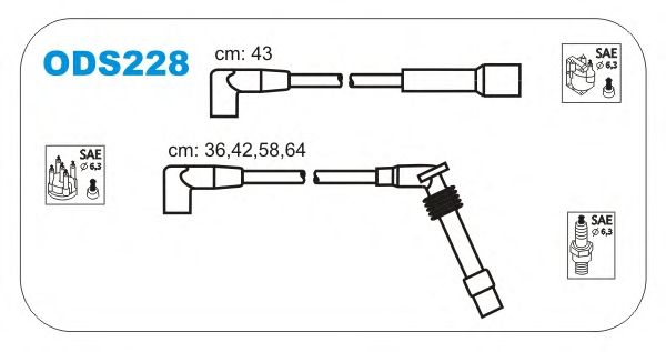 Комплект высоковольтных проводов JANMOR ODS228