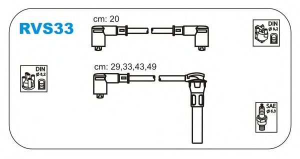 Комплект високовольтних проводів JANMOR RVS33
