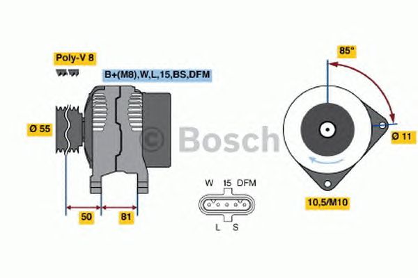 Генератор BOSCH 0 124 655 006