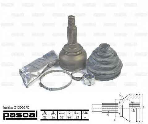 Комплект ШРУСов PASCAL G13002PC