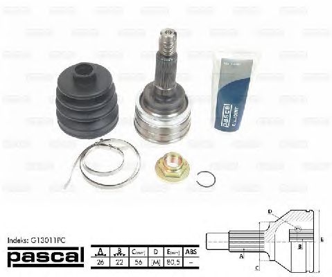 Комплект ШРУСов PASCAL G13011PC