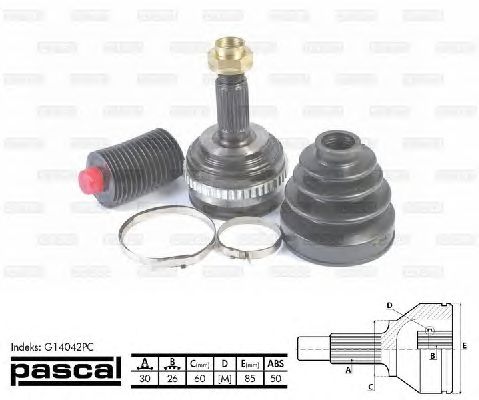 Комплект ШРУСов PASCAL G14042PC