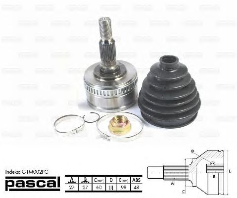 Комплект ШРУСов PASCAL G1M002PC