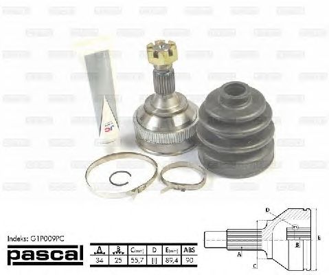 Комплект ШРУСов PASCAL G1P009PC
