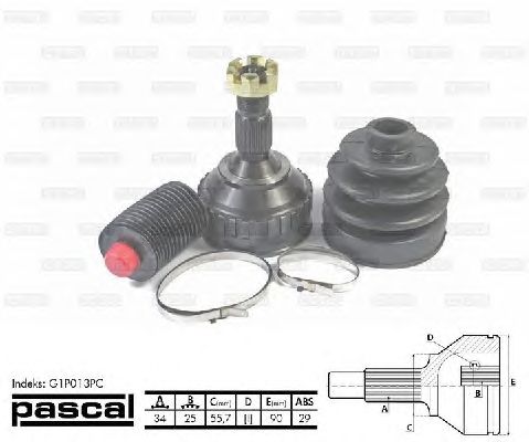 Комплект ШРУСов PASCAL G1P013PC