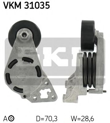 Натяжной ролик поликлинового ремня SKF VKM 31035