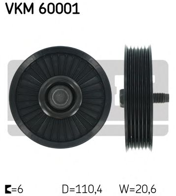 Направляющий / паразитный ролик  поликлинового ремня SKF VKM 60001