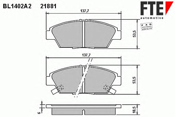 Тормозные колодки FTE BL1402A2