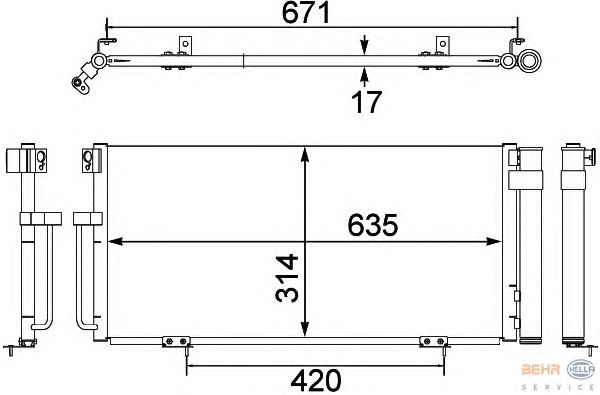 Радіатор кондиціонера HELLA 8FC 351 303-791