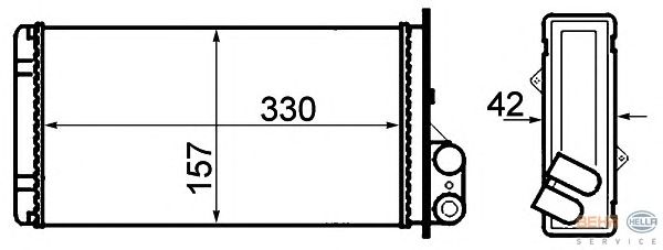 Радиатор отопителя HELLA 8FH 351 308-541