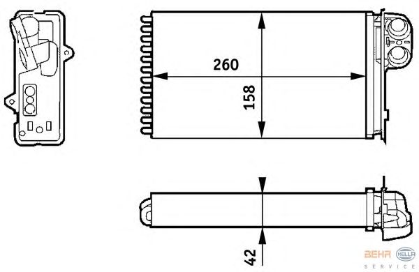 Радиатор отопителя HELLA 8FH 351 313-421