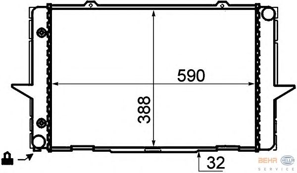 Радиатор, охлаждение двигателя HELLA 8MK 376 706-741