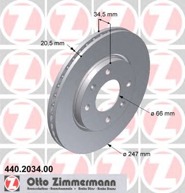 Тормозной диск ZIMMERMANN 440.2034.00