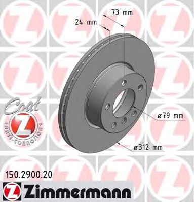 Гальмівний диск ZIMMERMANN 150.2900.20
