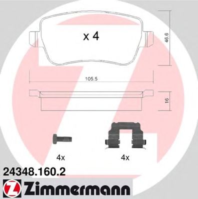 Тормозные колодки ZIMMERMANN 24348.160.2