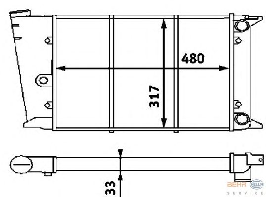 Радиатор, охлаждение двигателя HELLA 8MK 376 715-221