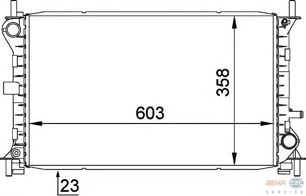 Радиатор, охлаждение двигателя HELLA 8MK 376 720-291