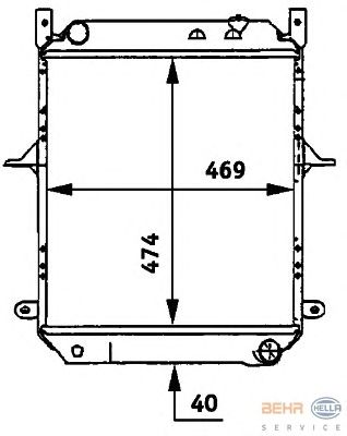 Радиатор, охлаждение двигателя HELLA 8MK 376 722-121