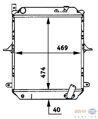 Радиатор, охлаждение двигателя HELLA 8MK 376 722-131