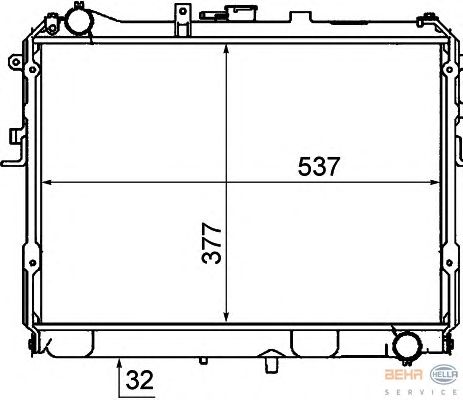 Радиатор, охлаждение двигателя HELLA 8MK 376 727-681