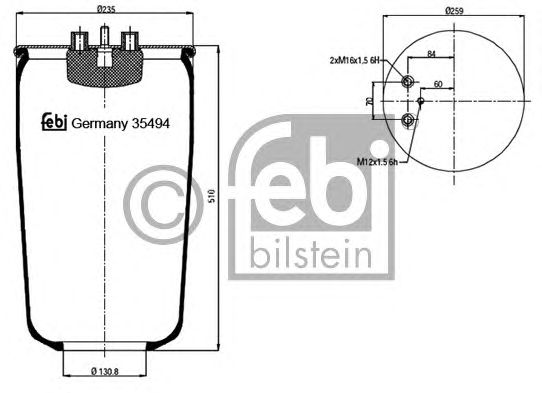 Пневмоподушка подвески FEBI BILSTEIN 35494