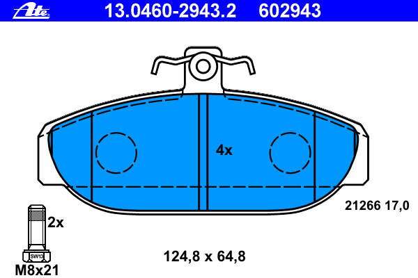 Тормозные колодки ATE 13.0460-2943.2