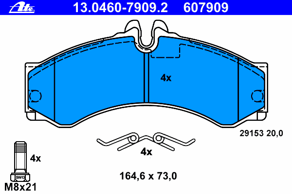 Тормозные колодки ATE 13.0460-7909.2