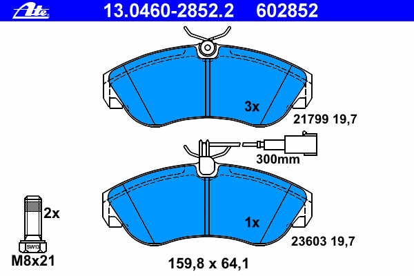 Тормозные колодки ATE 13.0460-2852.2