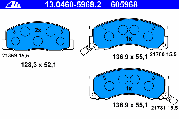 Тормозные колодки ATE 13.0460-5968.2