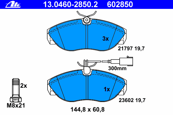 Тормозные колодки ATE 13.0460-2850.2