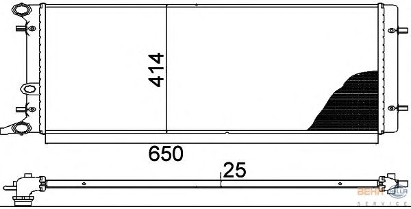 Радиатор, охлаждение двигателя BEHR HELLA SERVICE 8MK 376 713-781