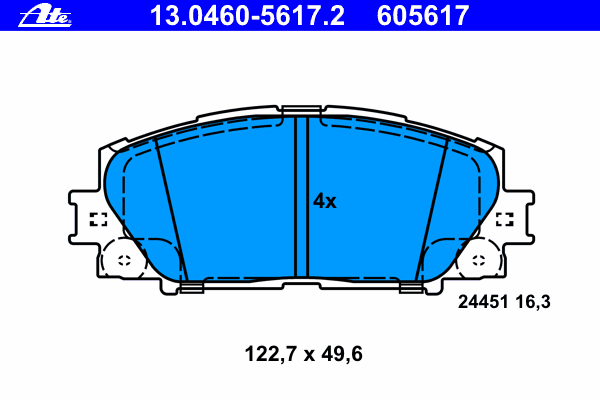 Тормозные колодки ATE 13.0460-5617.2