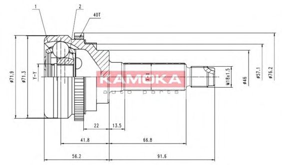 Комплект ШРУСов KAMOKA 6944